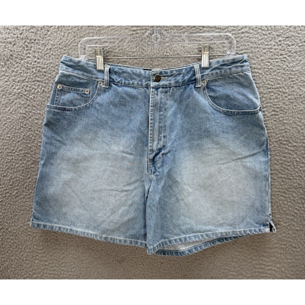Vintage Route 66 Shorts Womens 16 Blue High Rise Chino Distressed Denim Y2K